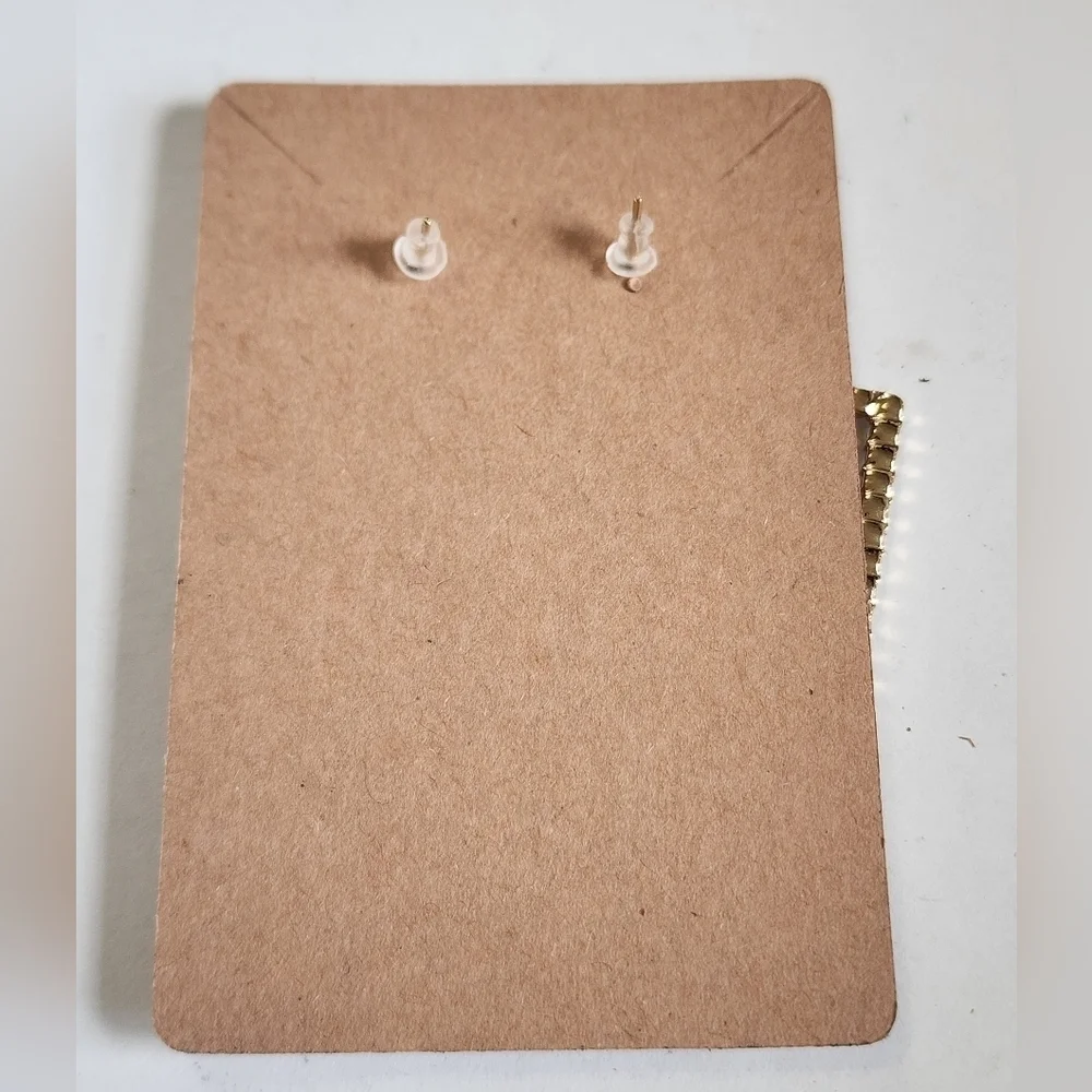 Gold and Silver Rectangular Dangling Earrings